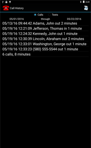 Call history FreneTec TeleCop Call History 1